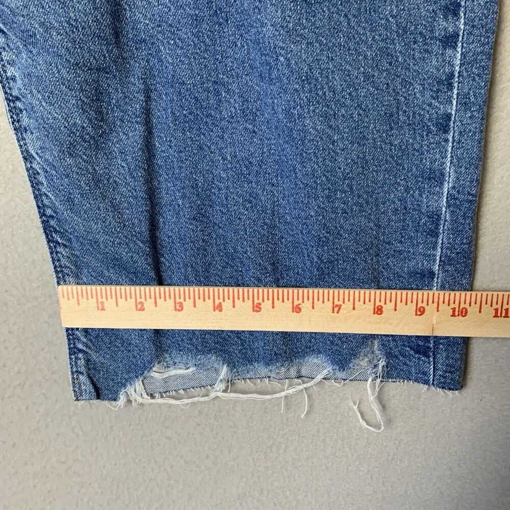 American Eagle Curvy Stovepipe Jeans Womens 18 (34w) Blue Strigid High Rise Raw - Picture 8 of 10